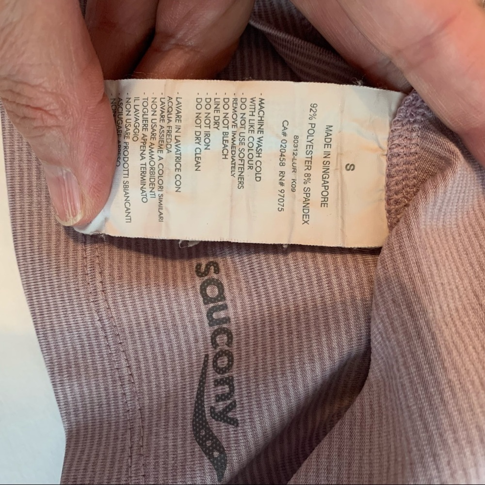 Saucony athletic striped racer tank top sports bra - Picture 7 of 7